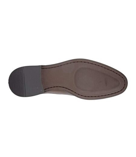 Mens plain leather gibson shoes brown Roamers