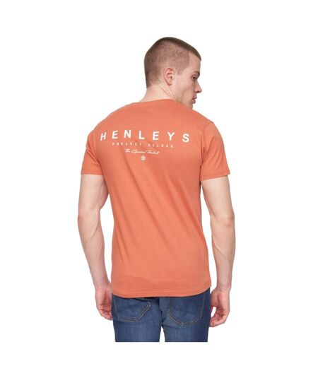 T-shirt metafone homme rouge orangé Henleys