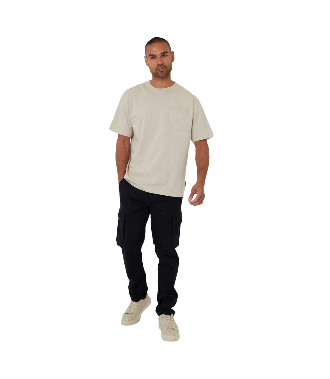 T-shirt Ambrosia Homme Beige Gris Threadbare-1