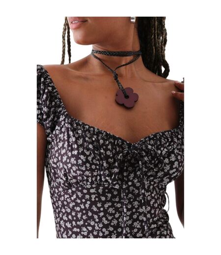 Robe Mi-longue Milkmaid Femme Noir Daisy Street