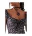 Robe Mi-longue Milkmaid Femme Noir Daisy Street-4