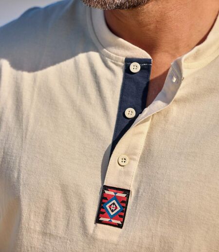 Lot de 3 Tee-Shirts Col Boutonné Décontraction 