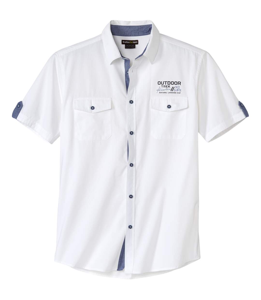 Men's White Pilot-Style Cotton Shirt-1