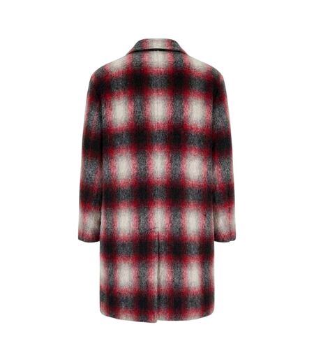 Womens/ladies Plaid Coat Purple Plaid Hugo