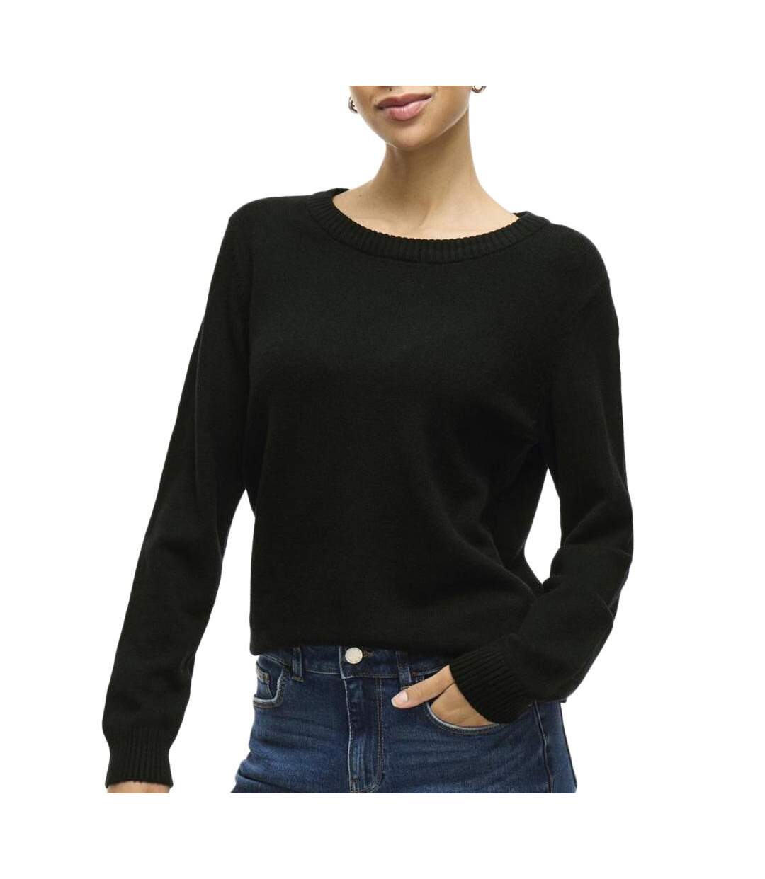 Pull noir mat femme vila viril-1