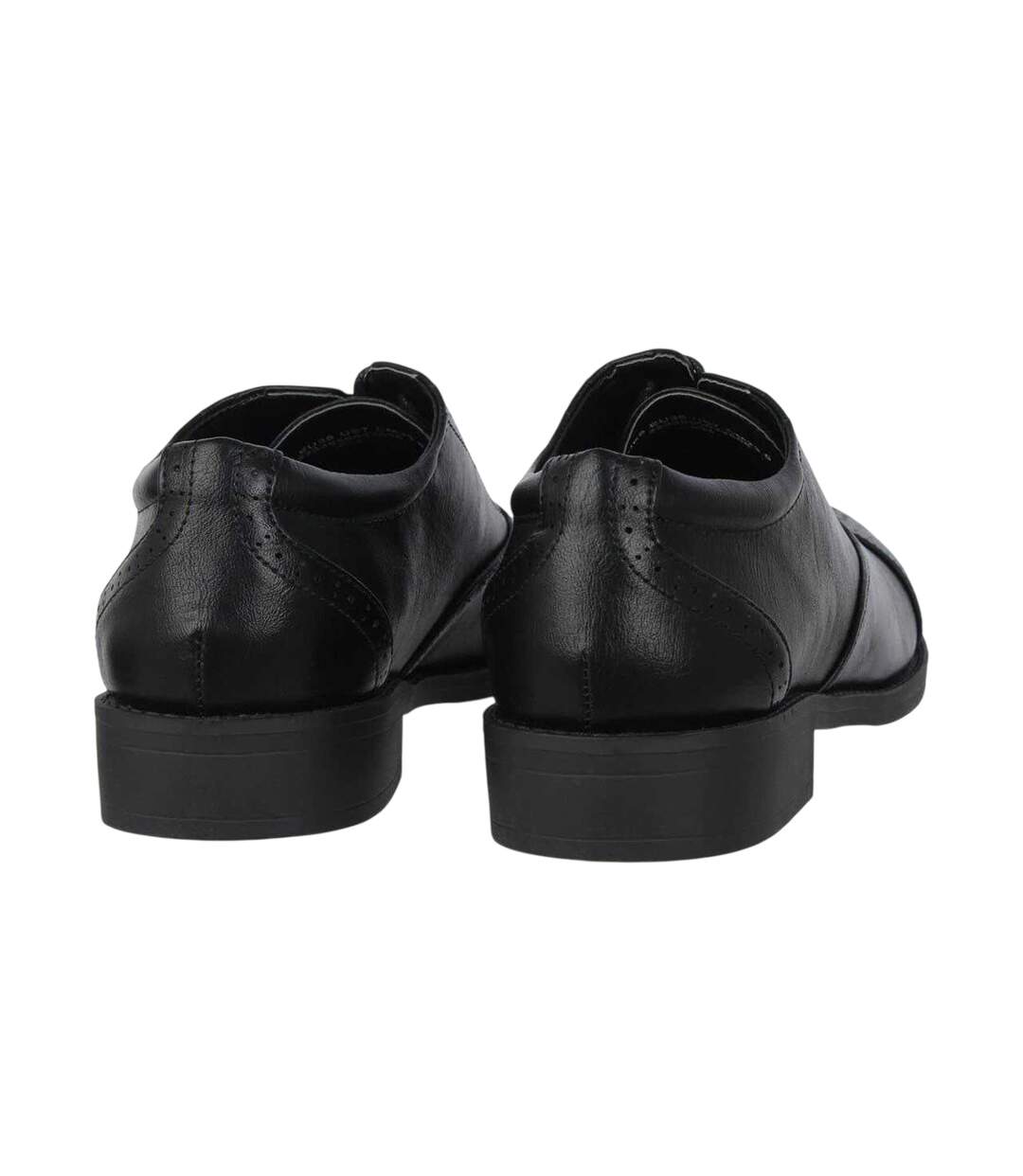 Womens/ladies Bobbi Low Heel Brogues Black Miso-2