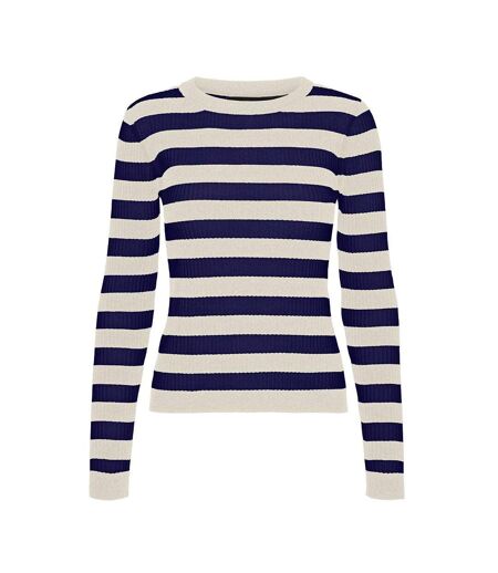 Pull Beige/Bleu Femme Vero Moda Chili - L