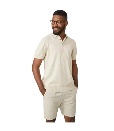 Maine Polo en coton tricoté de qualité supérieure pour hommes (Beige gris) - UTDH2170