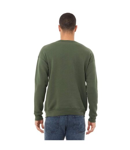 Bella + Canvas Adults Unisex Drop Shoulder Sweatshirt (Military Green)