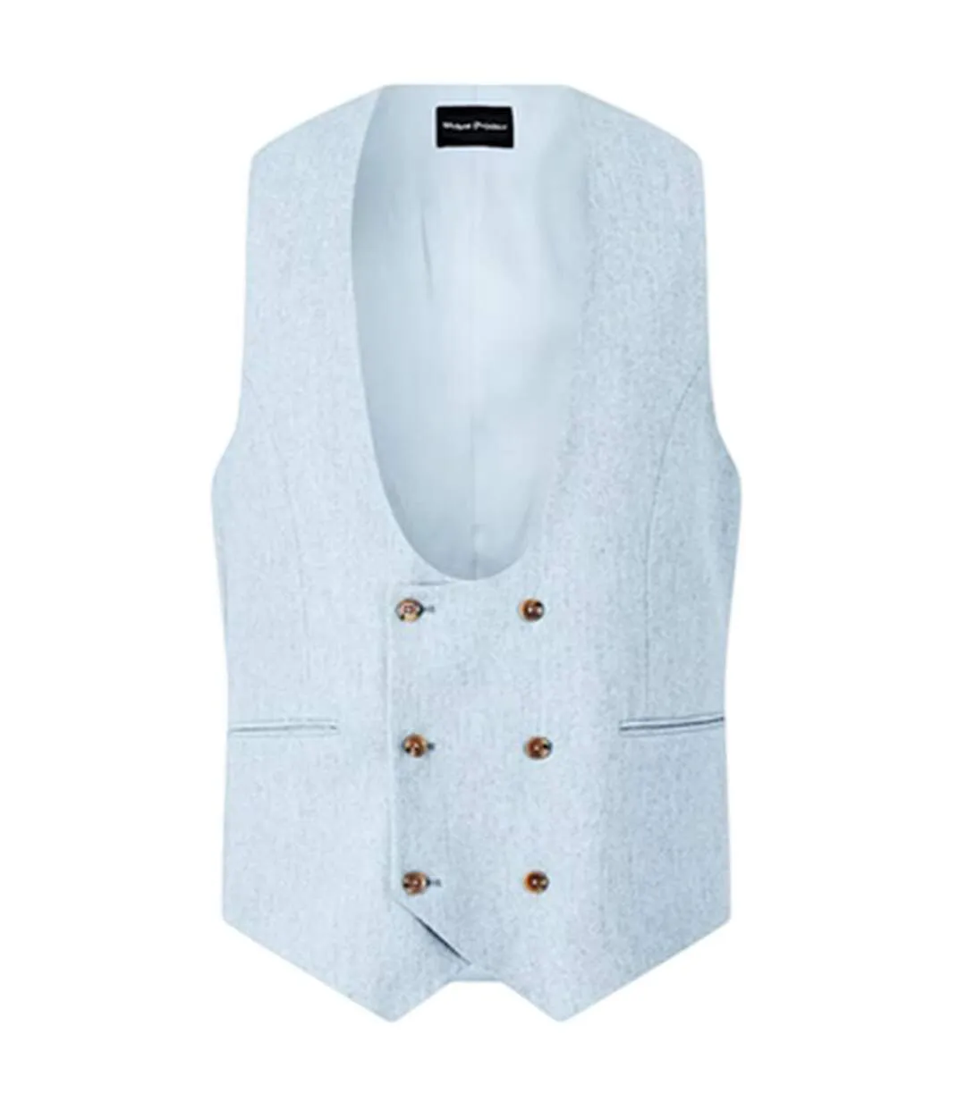 Mens Archer Donegal Waistcoat Blue Without Prejudice-2