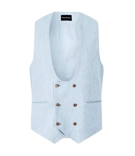 Mens Archer Donegal Waistcoat Blue Without Prejudice