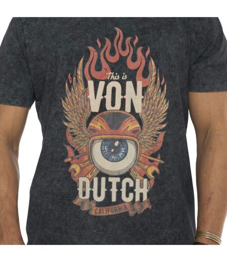 T-shirt homme col rond manches courtes homme acid wash Fly Vondutch