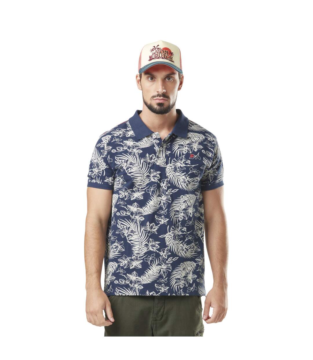 Polo homme pique fleurs Flower en coton Vondutch-1