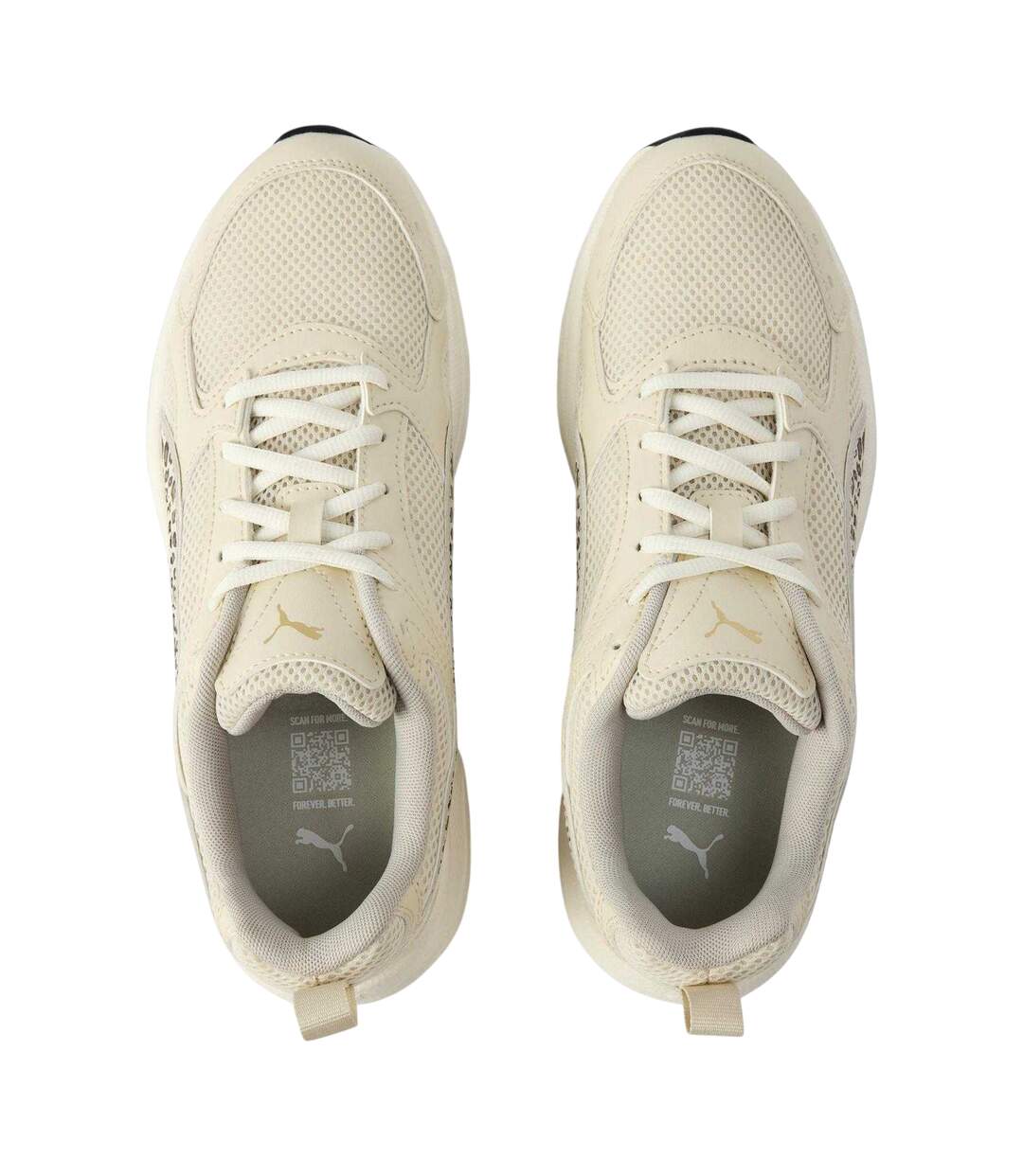 Womens/ladies Milenio Leopard Print Trainers Off White Puma-3
