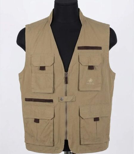 WINCHESTER WE1286 — Gilet sans manches marron : respirabilité en pur coton et praticité outdoor