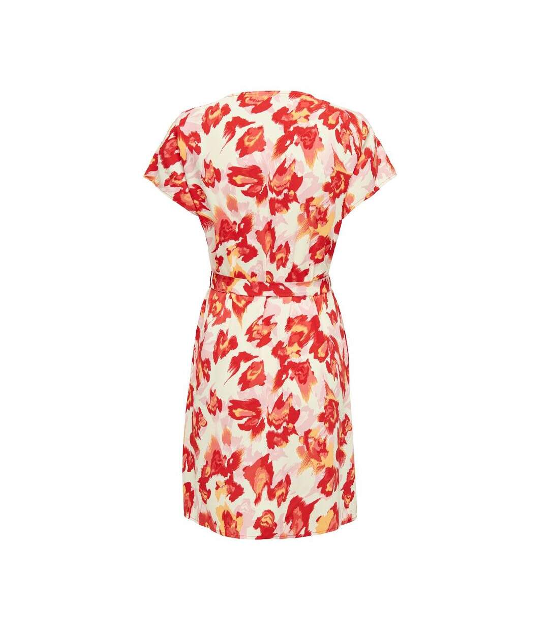 Robe rouge/blanc femme only button-2