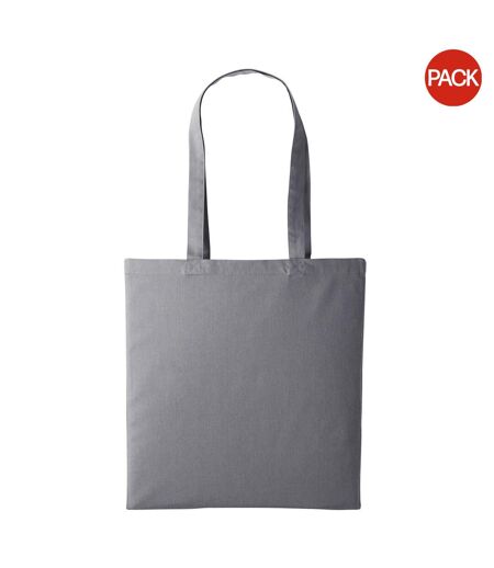 Plain Strong Shoulder Shopper Bag (Pack of 2) (Slate Gray) (One Size) - UTRW6989