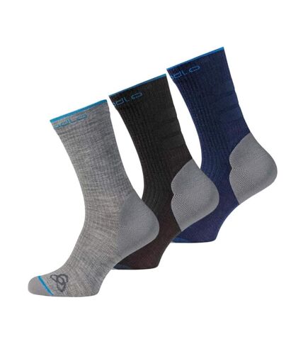 X3 Paires de Chaussettes Gris/Noir/Marine Mixte Odlo Allround - 36/38