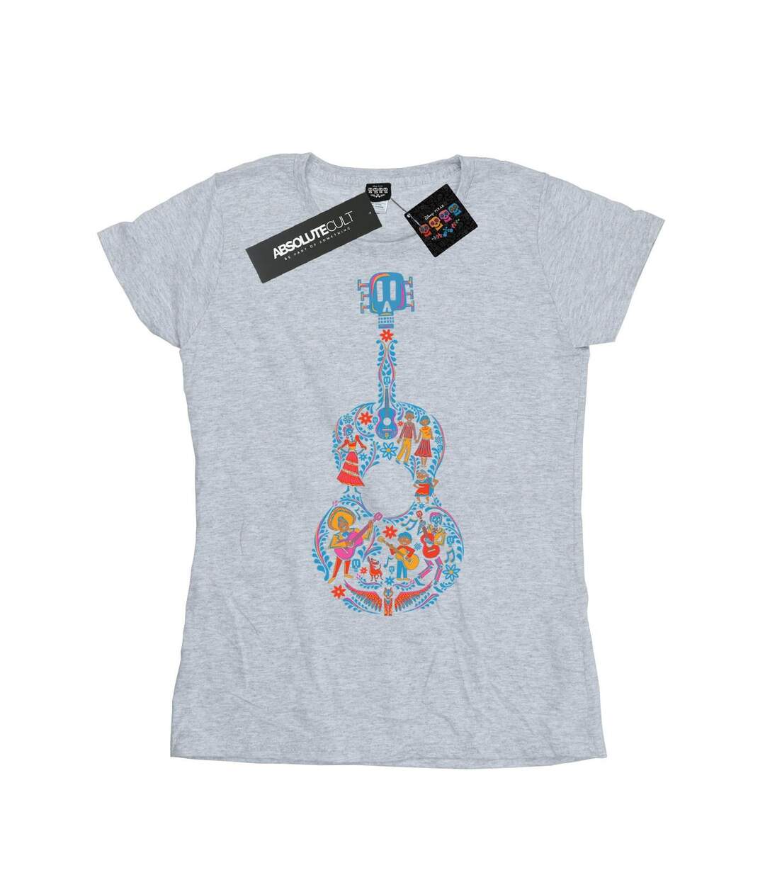 Disney - T-shirt COCO GUITAR PATTERN - Femme (Gris chiné) - UTBI14297-1