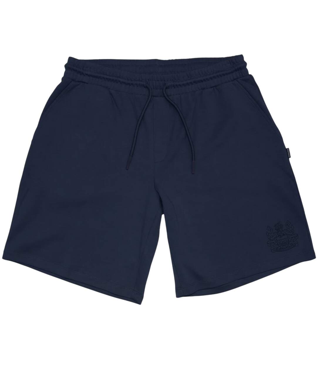 Mens Fleece Embroidered Logo Shorts Navy Aquascutum-1