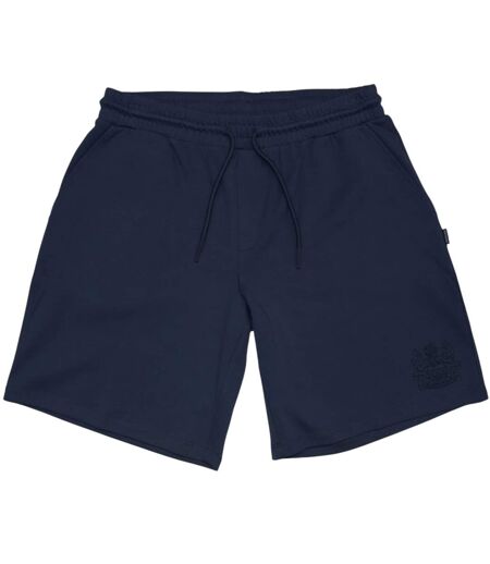 Mens Fleece Embroidered Logo Shorts Navy Aquascutum