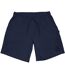 Mens Fleece Embroidered Logo Shorts Navy Aquascutum-1