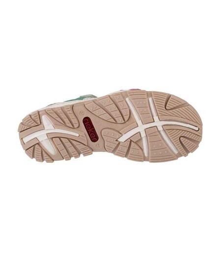 Womens/ladies Open Toe Sandals Multicoloured Rieker