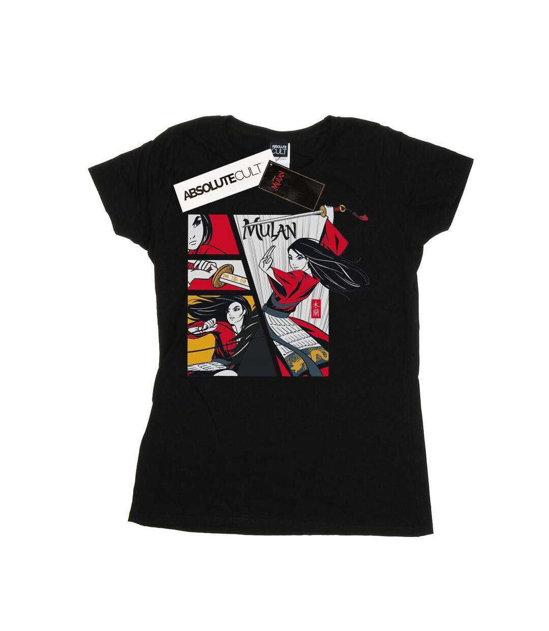 Disney Femme/Les femmes Mulan Movie Comic Style Cotton T-Shirt (Noir) - UTBI30765-1
