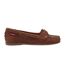 Womens/ladies Leather Flat Loafers Dark Tan Chatham-1