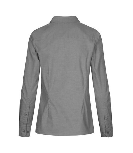 Russell Collection Ladies/Womens Long Sleeve Easy Care Oxford Shirt (Silver) - UTBC1022