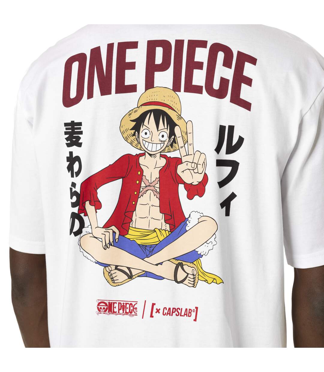 T-shirt en coton homme relax fit avec print  One Piece Luffy Capslab-4