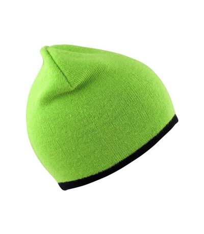 Result Winter Essentials Unisex Adult Reversible Fashion Beanie (Lime/Black) - UTRW9981