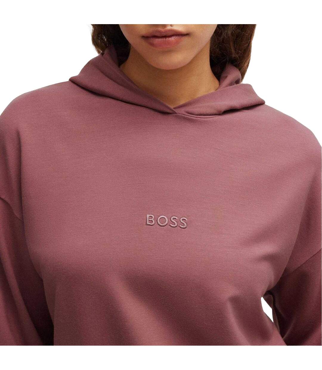 Sweat À Capuche Style Logo Brodé Femme Rouge Boss-4
