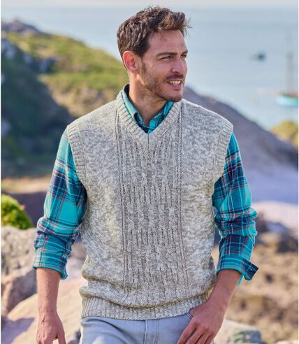 Men's Grey Knitted Vest