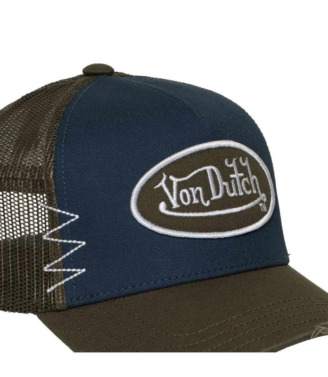 Casquette trucker avec filet effet usé avec filet et patch Used14 Vondutch-3