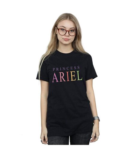 Disney Femmes/Les femmes The Little Mermaid Ariel Graphic Cotton Boyfriend T-Shirt (Noir) - UTBI42712