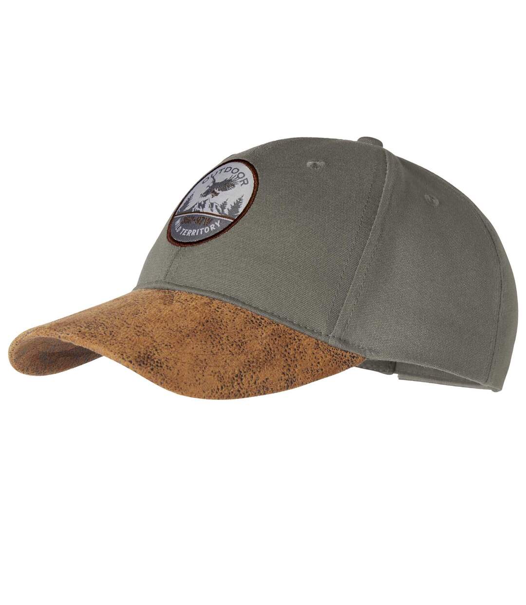 Men's Dual-Material Cap - Grey Brown