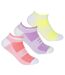 Redtag Active Womens/Ladies Trainer Socks (3 Pairs) (Coral/Purple/Yellow) - UTUT1361