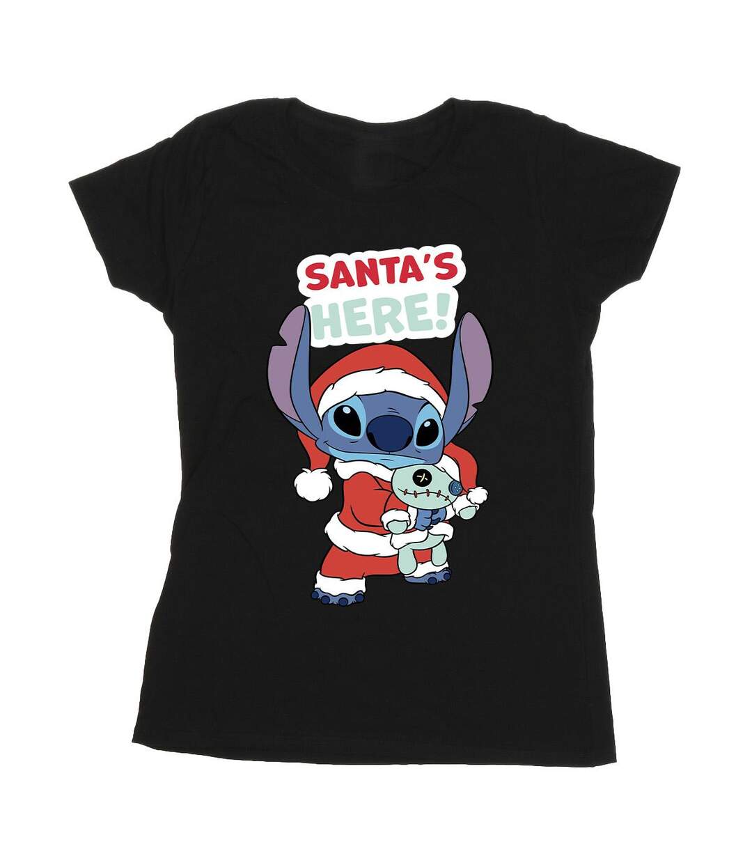 Disney Femmes/Les femmes Lilo & Stitch Santa's Here - T-shirt en coton (Noir) - UTBI26052-1