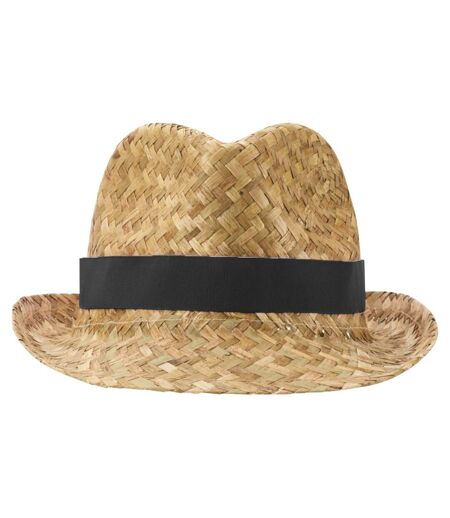 Chapeau d´été pricus adulte naturel / noir uni Floso