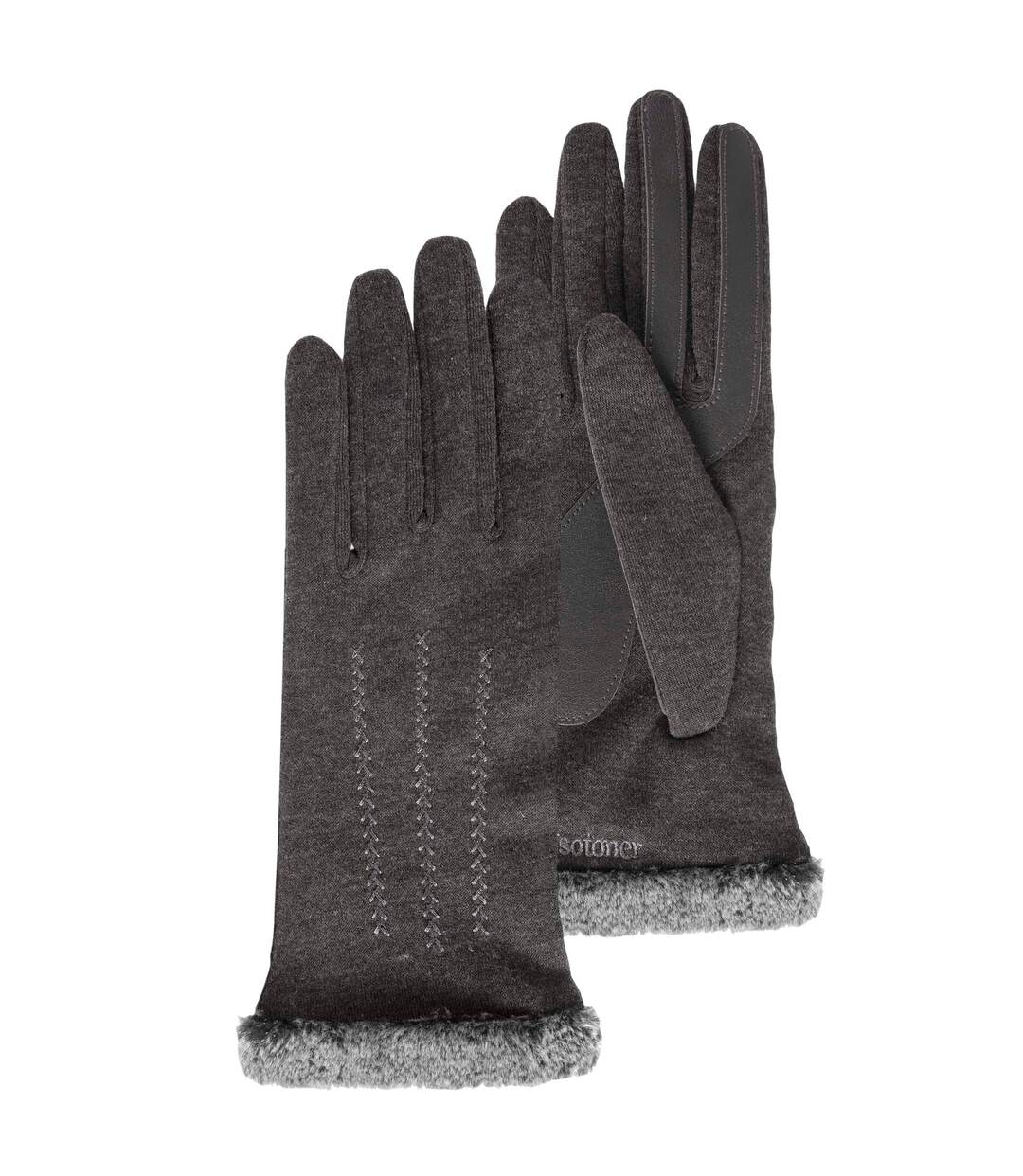 Isotoner Gants femme tactiles en tissu doux et chaud-1
