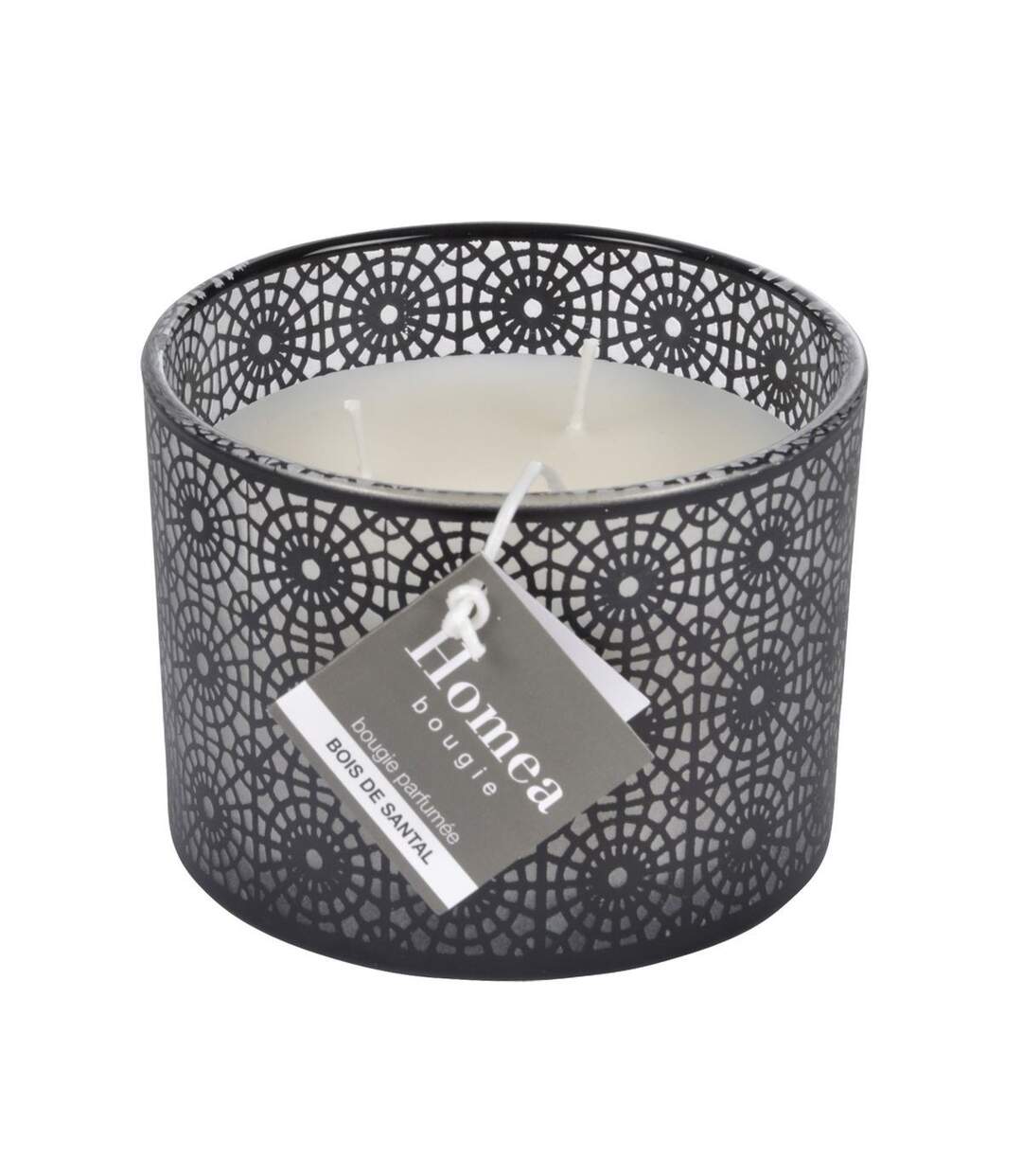 Bougie Parfumée 3 Mèches Graphic Ethnic 11cm Noir-2