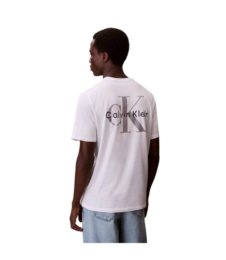 Mens Mono Back Print Regular T-shirt Bright White Calvin Klein