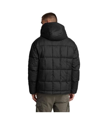 Mens quilted panelled jacket jet black Lyle & Scott