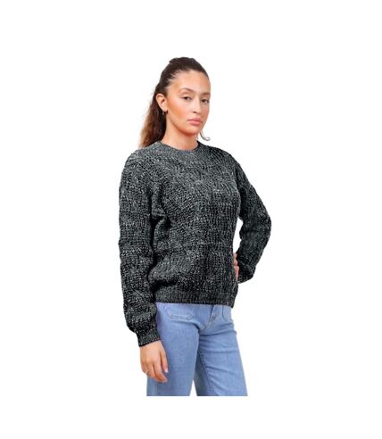 Pull femme col ras du cou manches longues - Couleur noir