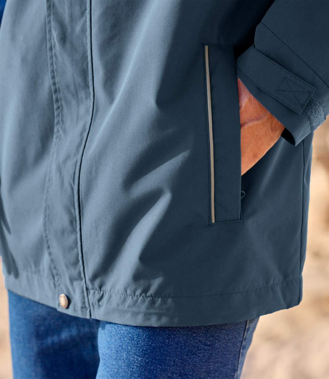 Men's Blue Multipocket Windbreaker - Water-Repellent-8