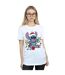 Disney Womens/Ladies Lilo And Stitch Christmas Lights Cotton Boyfriend T-Shirt (Blanc) - UTBI29673-2