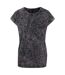 T-shirt Motif/style Délavé À L'acide Femme Gris Foncé Blanc Build Your Brand-1
