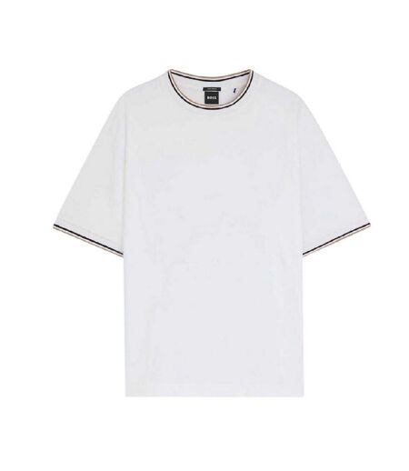 T-shirt Motif/style Uni Homme Blanc Boss