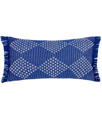 Kadie woven outdoor cushion cover 60cm x 30cm cobalt Furn